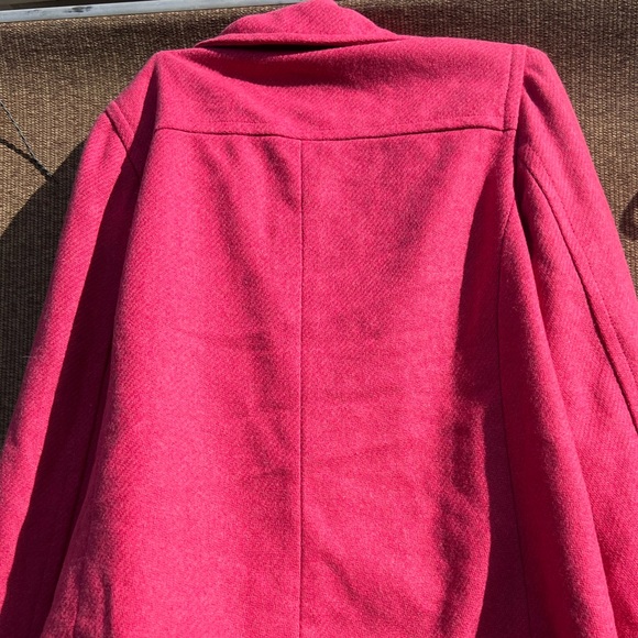 Vintage Merona Pea Coat Wool Blend Pea Coat Jacket Hot Pink 2XL - Picture 7 of 10